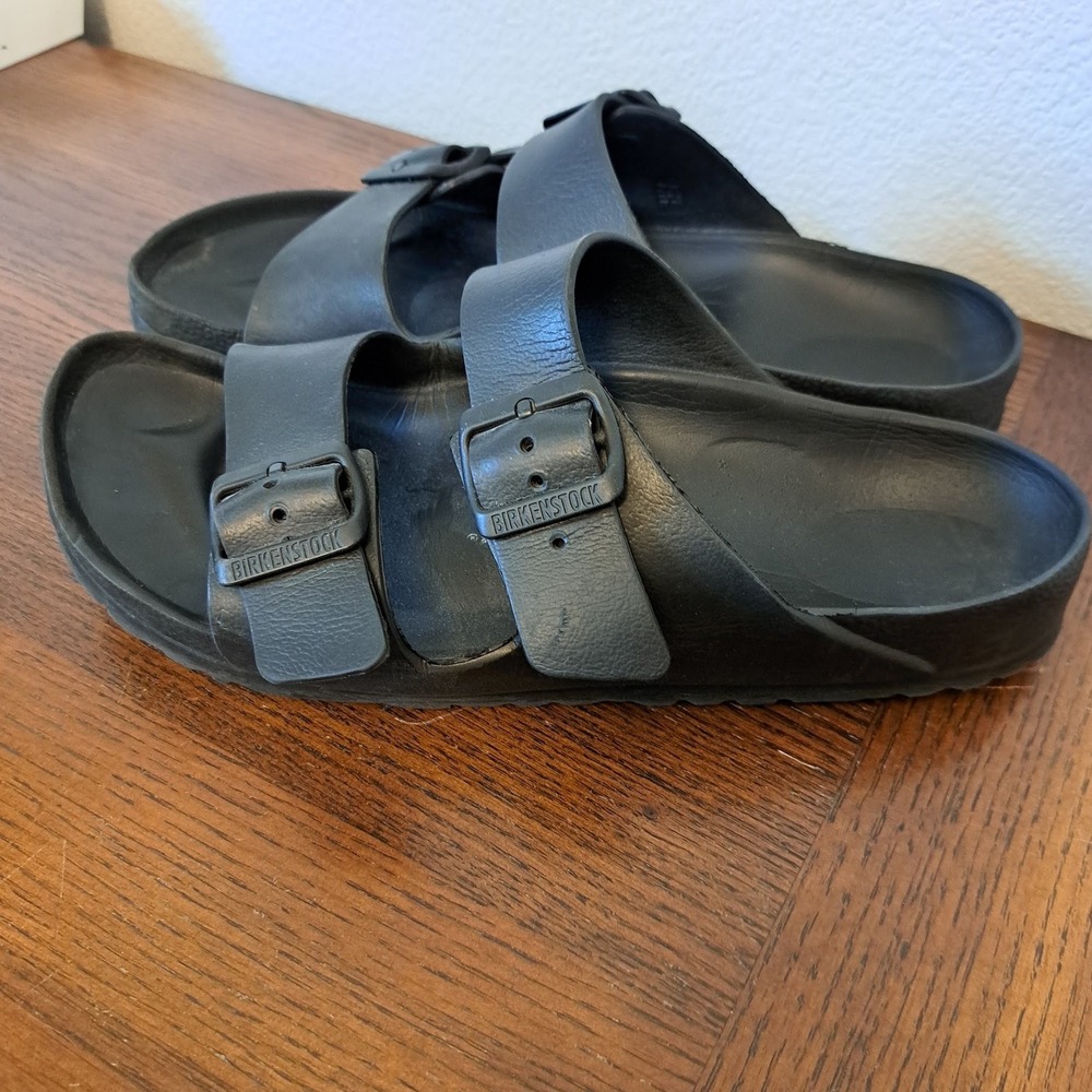 Birkenstock Arizona EVA Black Sandals Two Strap Slide Water Friendly Women 40 - Picture 2 of 7